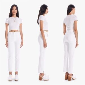 MOTHER Women's Straight Leg Jeans in White